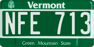 VT license plate NFE713