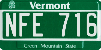 VT license plate NFE716