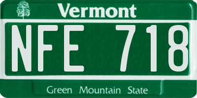 VT license plate NFE718