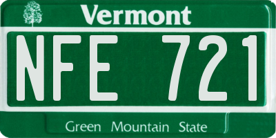 VT license plate NFE721