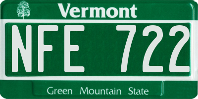 VT license plate NFE722