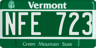 VT license plate NFE723