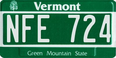 VT license plate NFE724