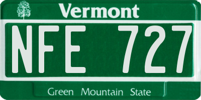 VT license plate NFE727