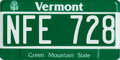 VT license plate NFE728
