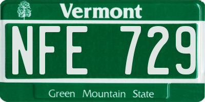 VT license plate NFE729