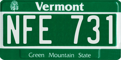 VT license plate NFE731