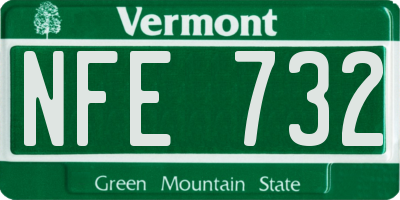 VT license plate NFE732