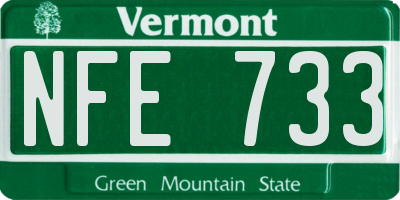 VT license plate NFE733