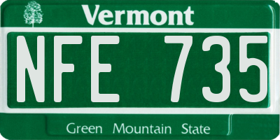 VT license plate NFE735