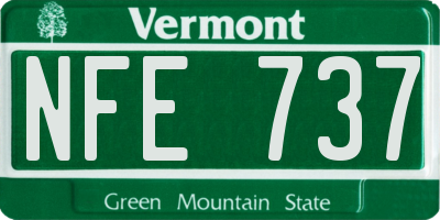 VT license plate NFE737