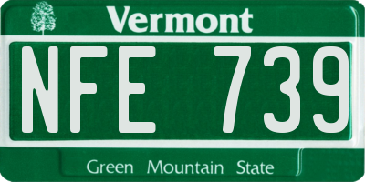 VT license plate NFE739