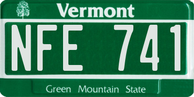 VT license plate NFE741