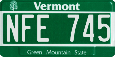 VT license plate NFE745