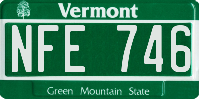 VT license plate NFE746