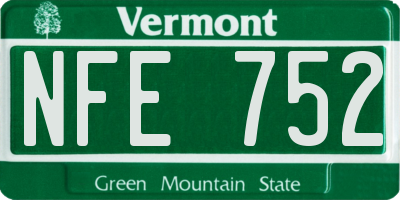VT license plate NFE752