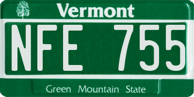 VT license plate NFE755