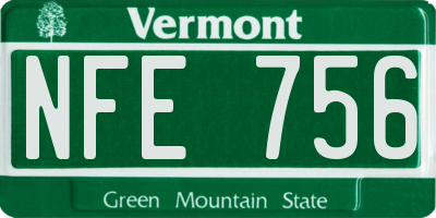 VT license plate NFE756