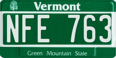 VT license plate NFE763