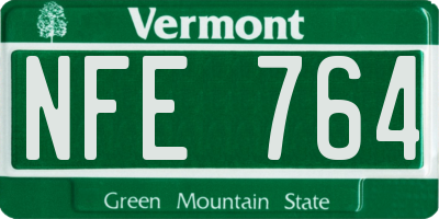 VT license plate NFE764