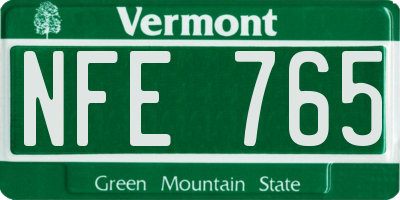 VT license plate NFE765