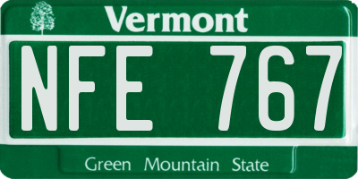 VT license plate NFE767