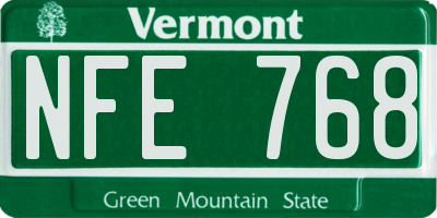VT license plate NFE768