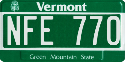 VT license plate NFE770