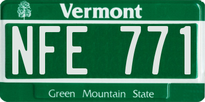 VT license plate NFE771