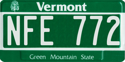 VT license plate NFE772