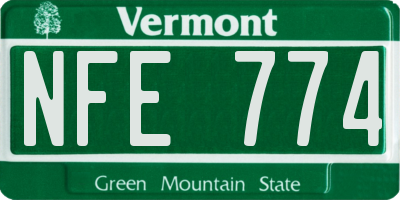 VT license plate NFE774