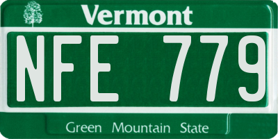 VT license plate NFE779