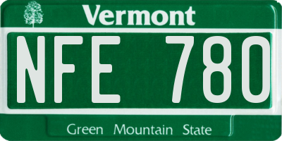 VT license plate NFE780