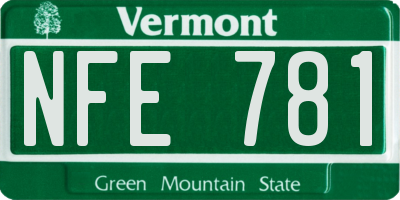 VT license plate NFE781