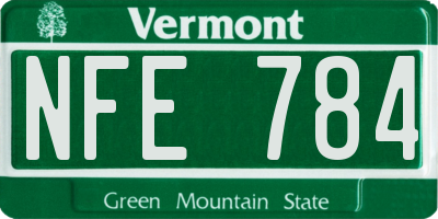 VT license plate NFE784