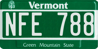 VT license plate NFE788