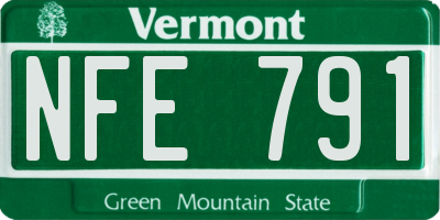 VT license plate NFE791
