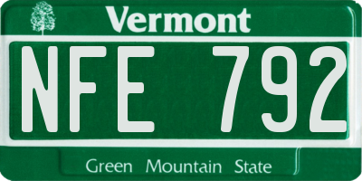 VT license plate NFE792