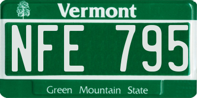 VT license plate NFE795