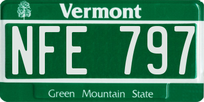 VT license plate NFE797