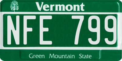 VT license plate NFE799