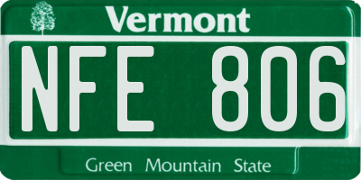 VT license plate NFE806