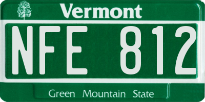 VT license plate NFE812