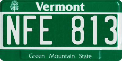 VT license plate NFE813