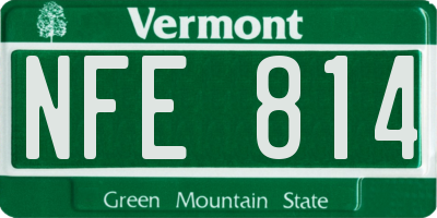 VT license plate NFE814