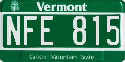 VT license plate NFE815