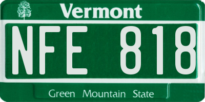 VT license plate NFE818