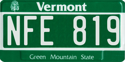 VT license plate NFE819