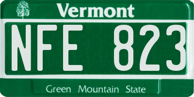 VT license plate NFE823