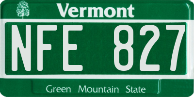 VT license plate NFE827